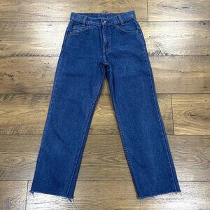 Vintage Levis Student Jeans 718 Womens 25x24 White‎ Tab Cut Off Straight 80s